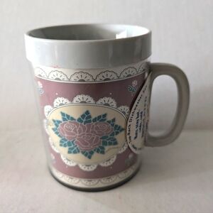 Vintage Thermoserv Pink Rose Mug